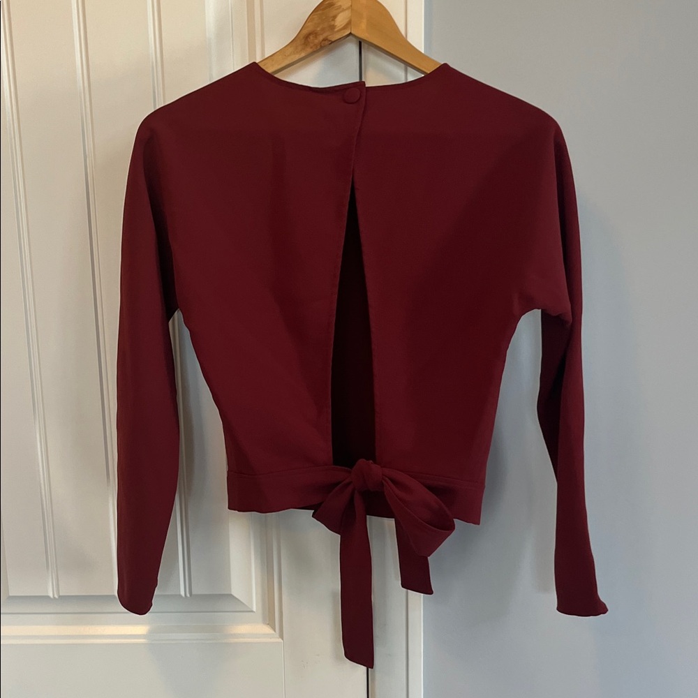 Wilfred Deep Red Long Sleeve Blouse with special back xxs